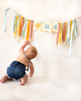 James 1 year cake smash